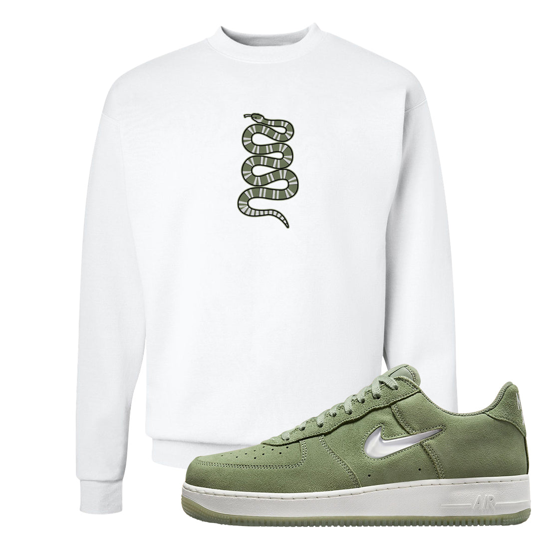 Color of The Month Low 1s Crewneck Sweatshirt | Coiled Snake, White