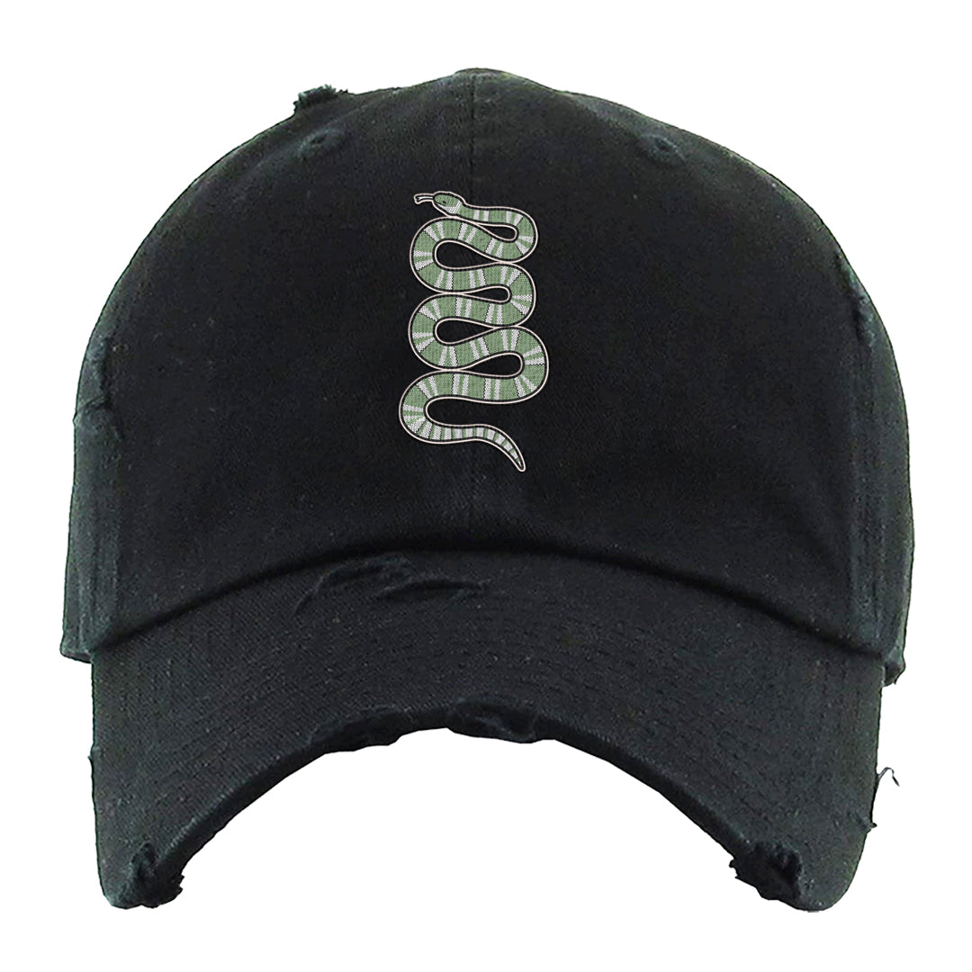 Color of The Month Low 1s Distressed Dad Hat | Coiled Snake, Black