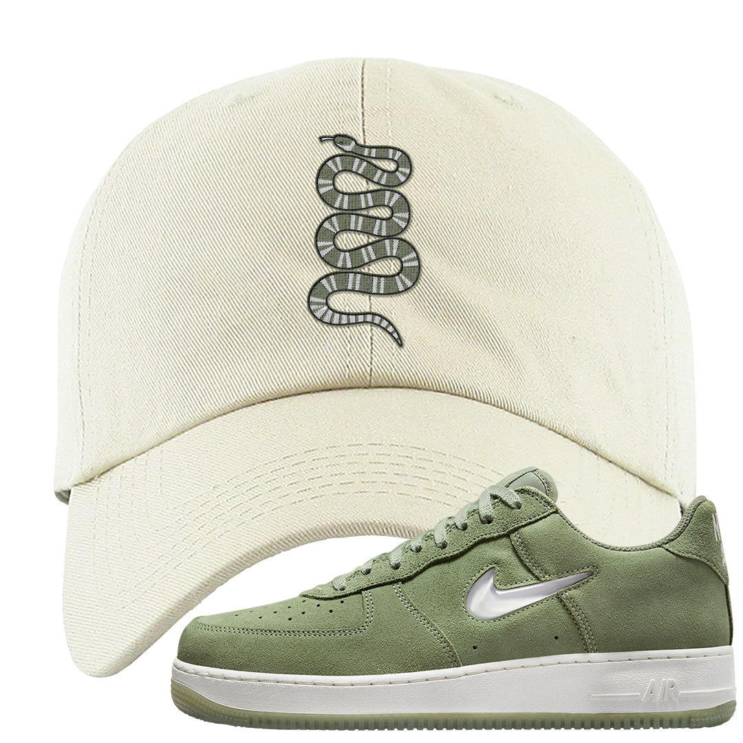 Color of The Month Low 1s Dad Hat | Coiled Snake, White