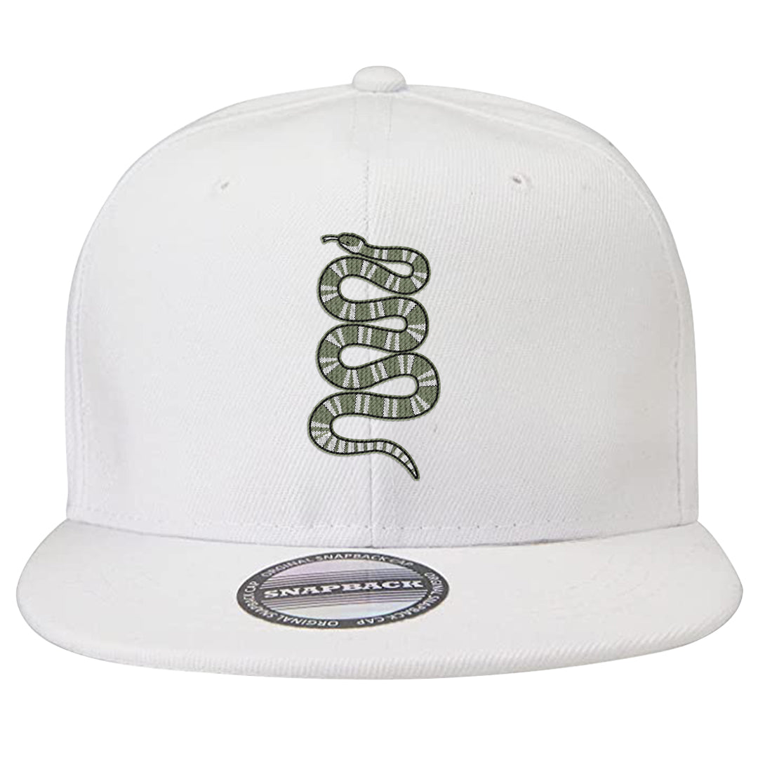 Color of The Month Low 1s Snapback Hat | Coiled Snake, White