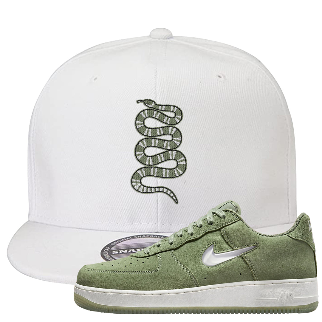 Color of The Month Low 1s Snapback Hat | Coiled Snake, White