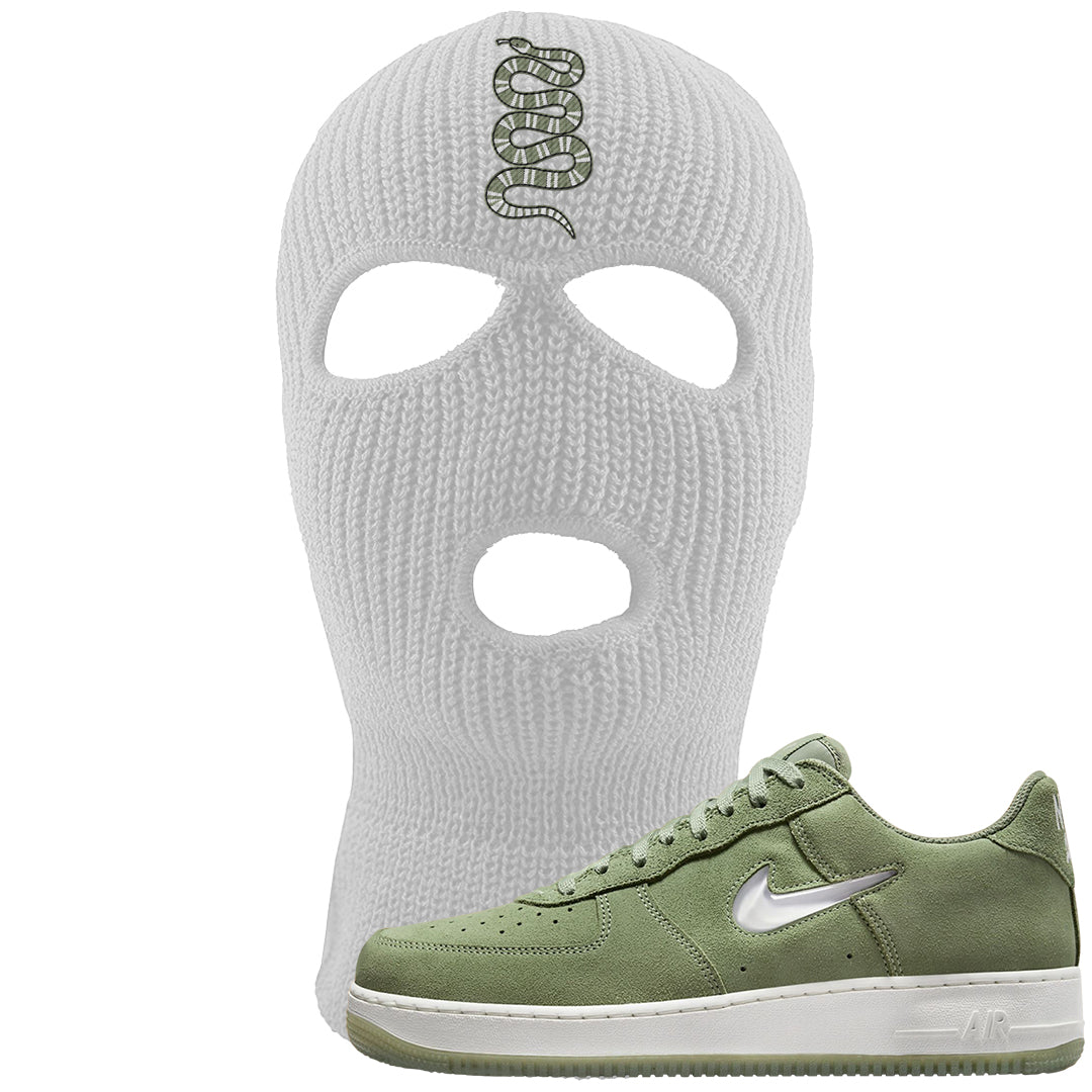 Color of The Month Low 1s Ski Mask | Coiled Snake, White