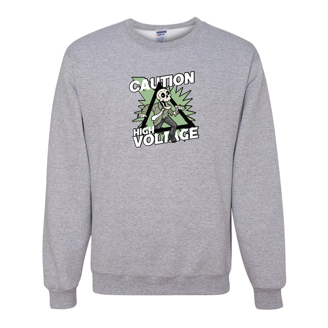 Color of The Month Low 1s Crewneck Sweatshirt | Caution High Voltage, Ash