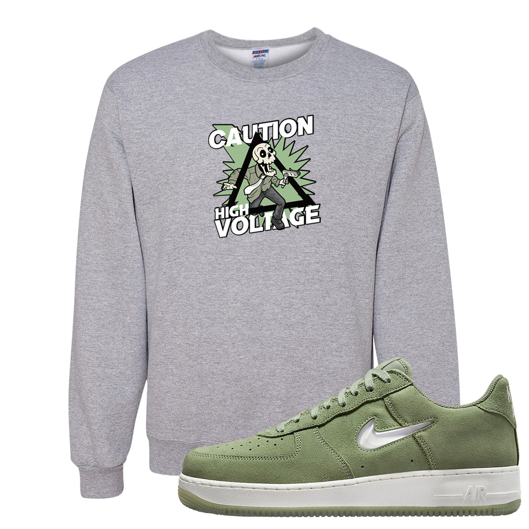 Color of The Month Low 1s Crewneck Sweatshirt | Caution High Voltage, Ash