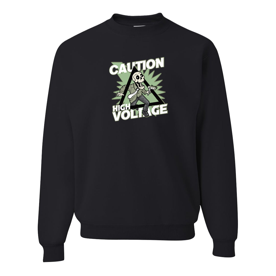 Color of The Month Low 1s Crewneck Sweatshirt | Caution High Voltage, Black