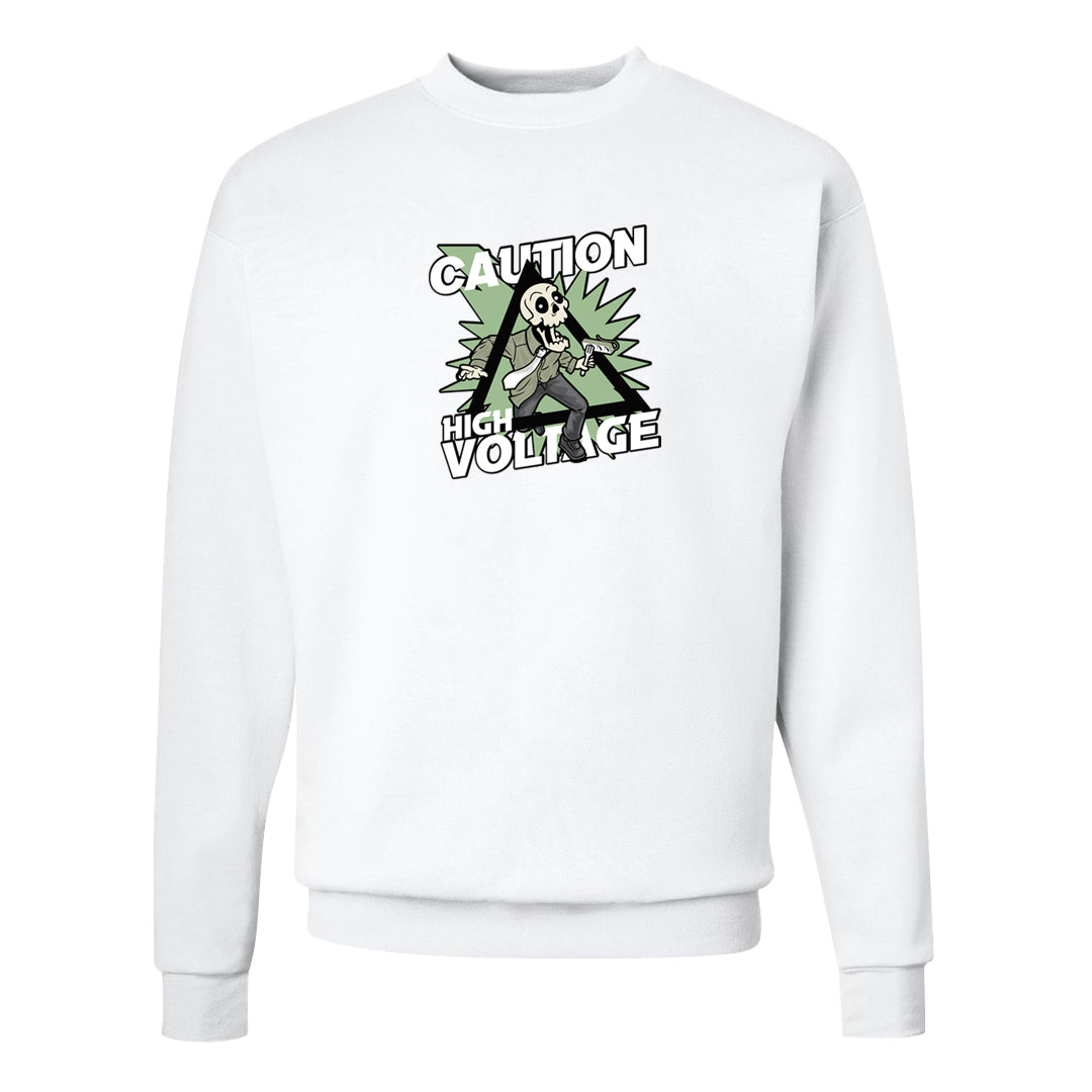 Color of The Month Low 1s Crewneck Sweatshirt | Caution High Voltage, White