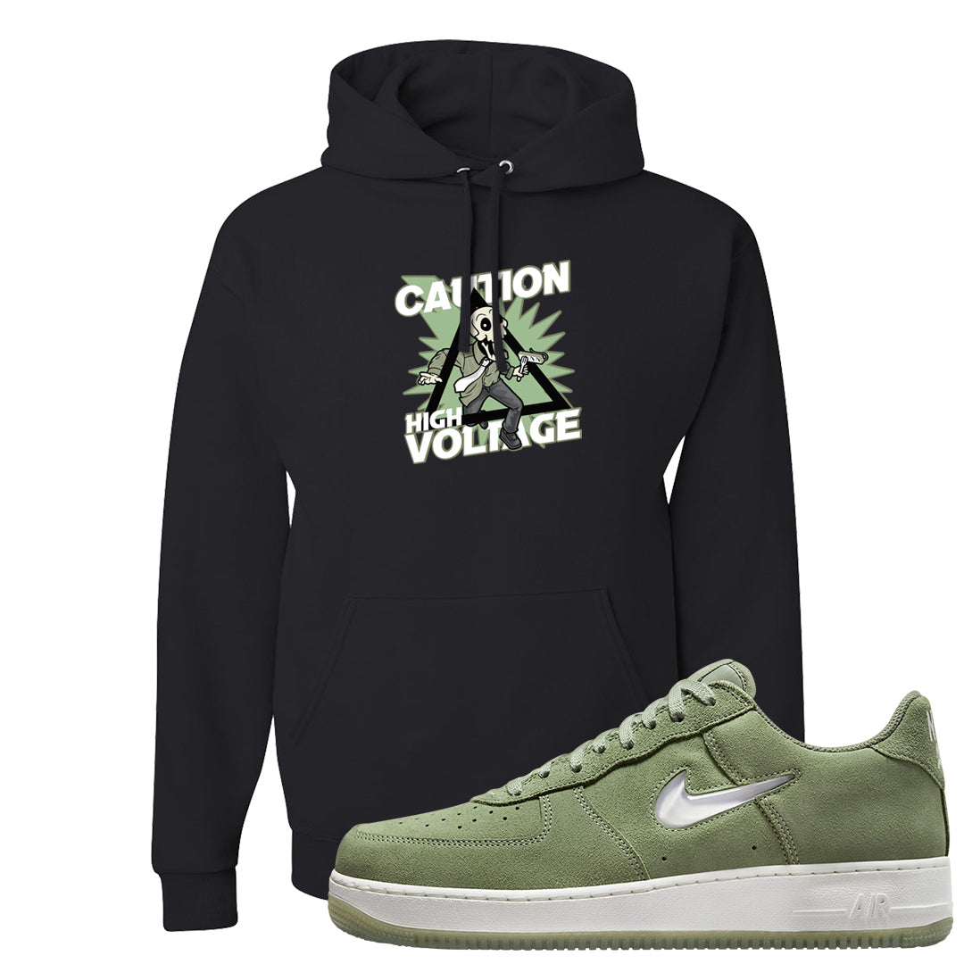 Color of The Month Low 1s Hoodie | Caution High Voltage, Black