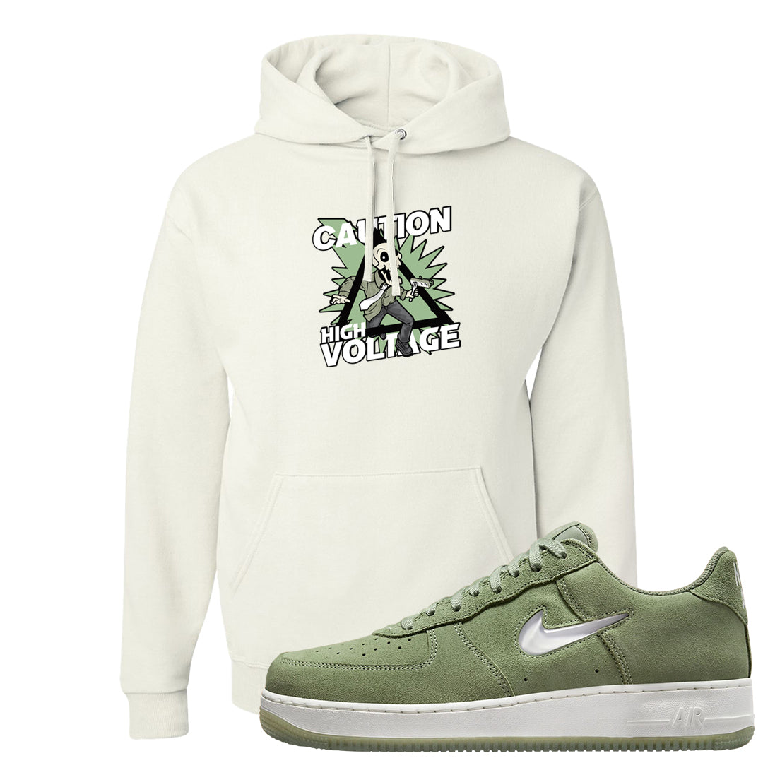 Color of The Month Low 1s Hoodie | Caution High Voltage, White