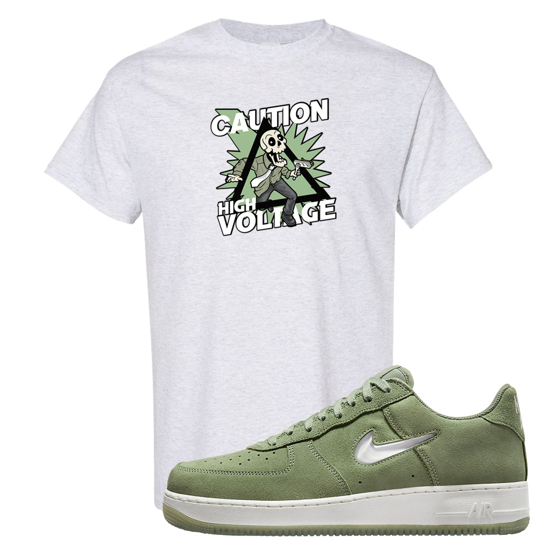 Color of The Month Low 1s T Shirt | Caution High Voltage, Ash