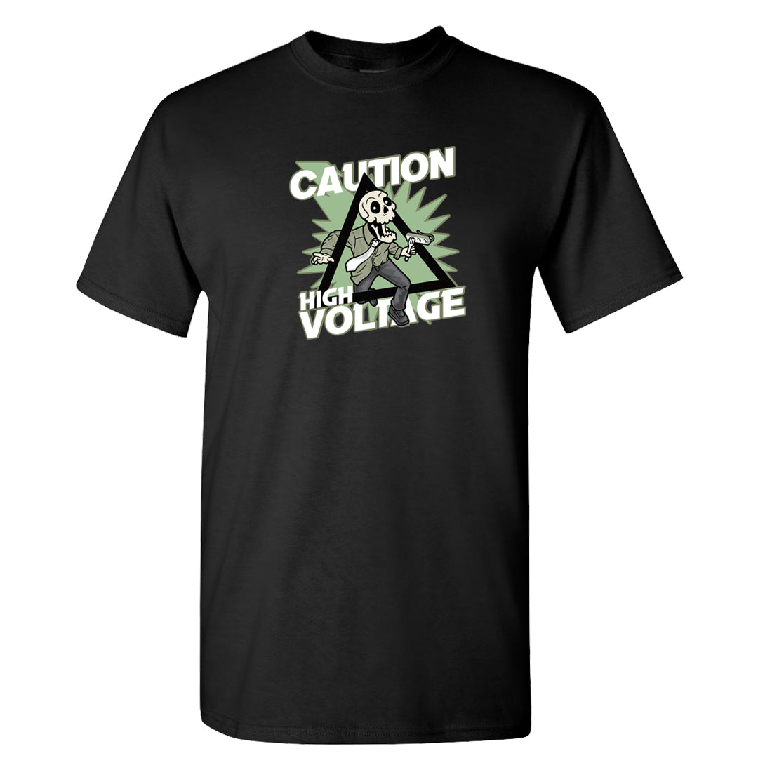 Color of The Month Low 1s T Shirt | Caution High Voltage, Black