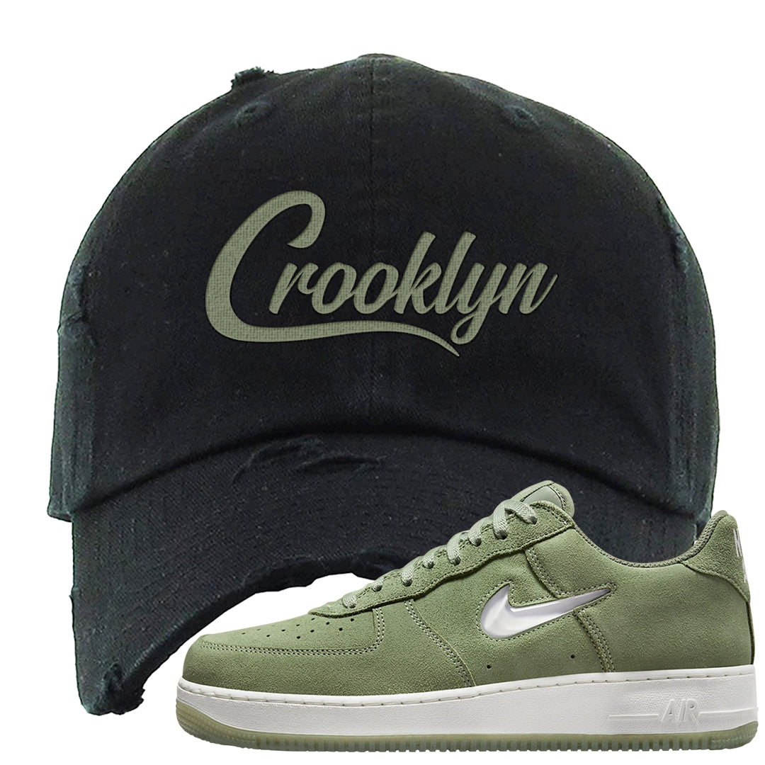 Color of The Month Low 1s Distressed Dad Hat | Crooklyn, Black