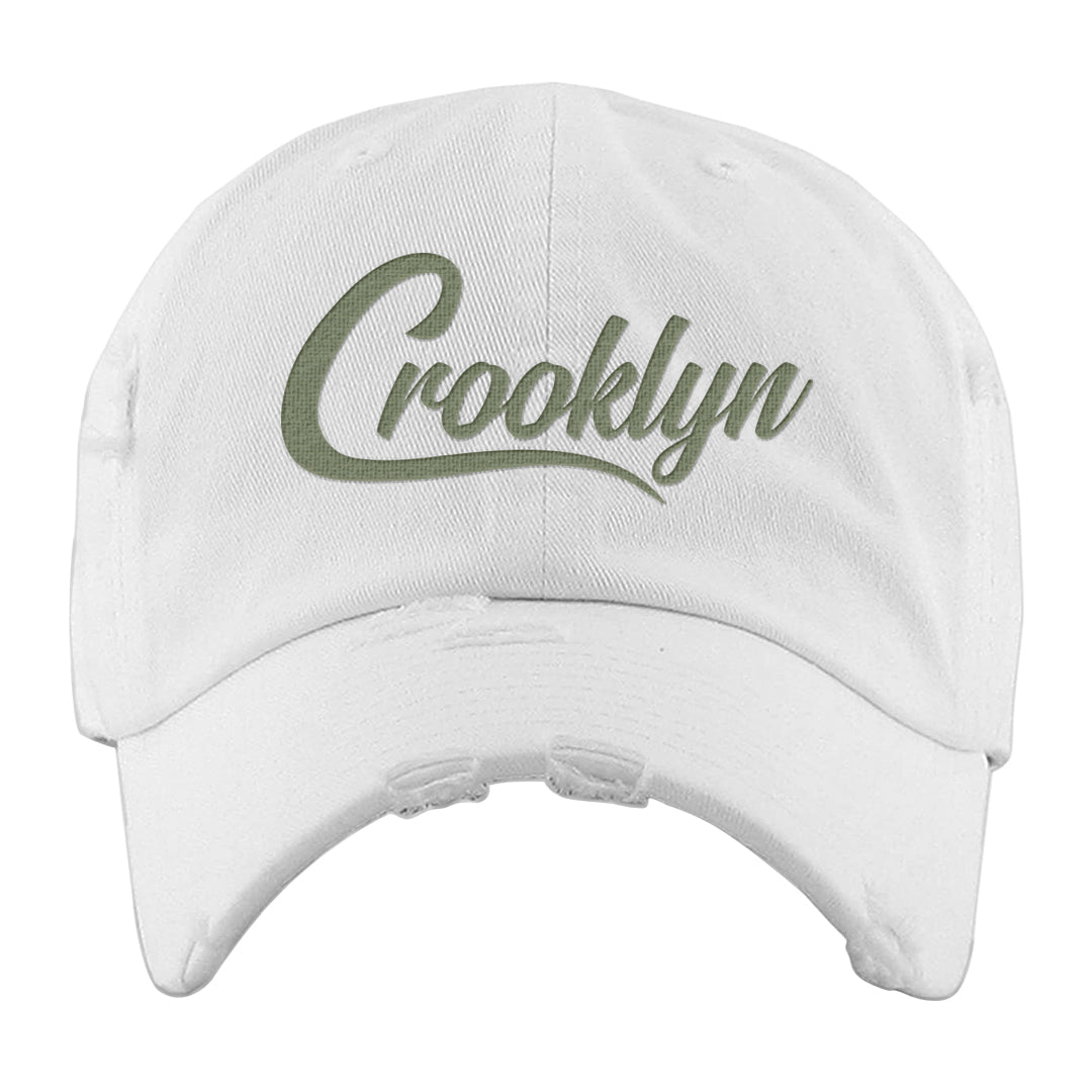 Color of The Month Low 1s Distressed Dad Hat | Crooklyn, White