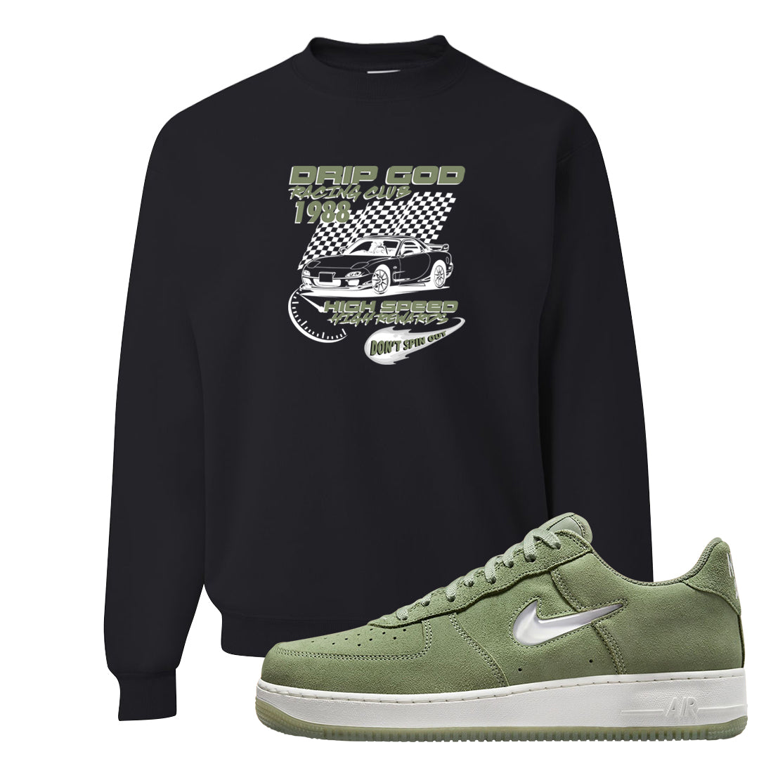 Color of The Month Low 1s Crewneck Sweatshirt | Drip God Racing Club, Black