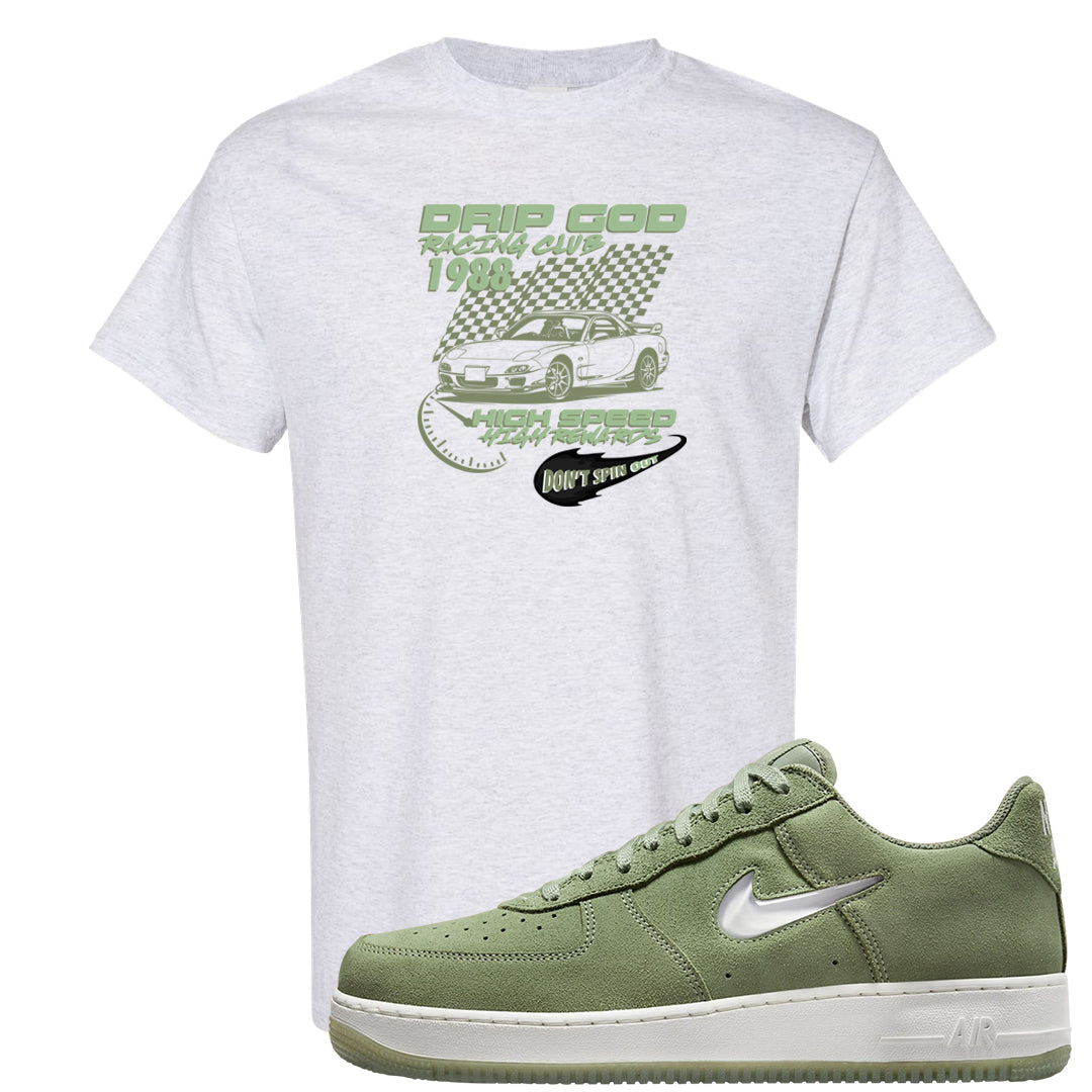 Color of The Month Low 1s T Shirt | Drip God Racing Club, Ash