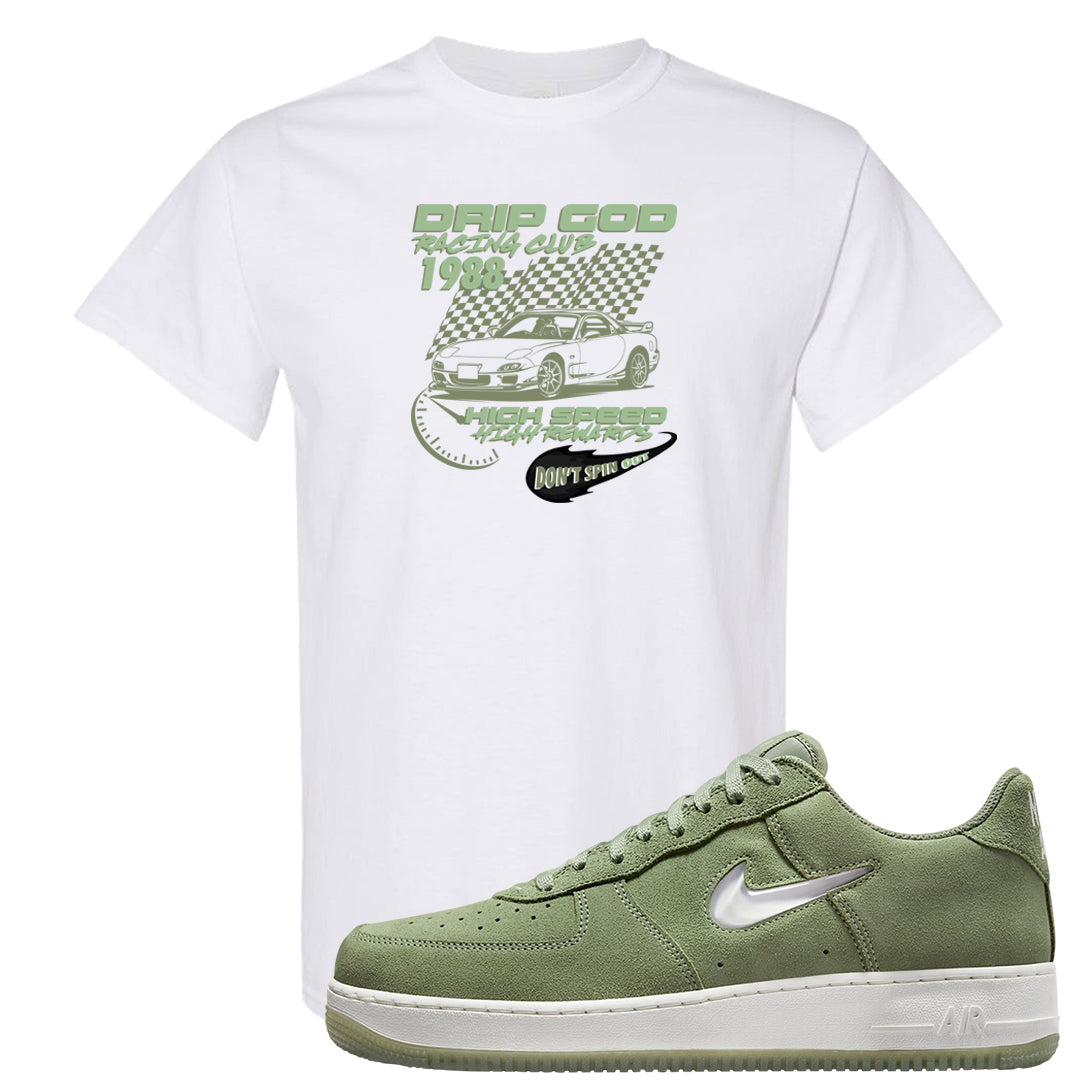 Color of The Month Low 1s T Shirt | Drip God Racing Club, White