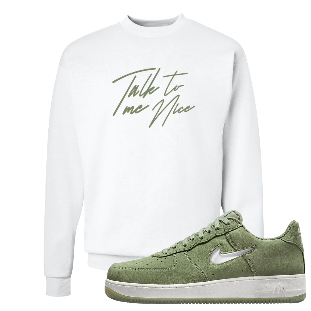 Color of The Month Low 1s Crewneck Sweatshirt | Talk To Me Nice, White