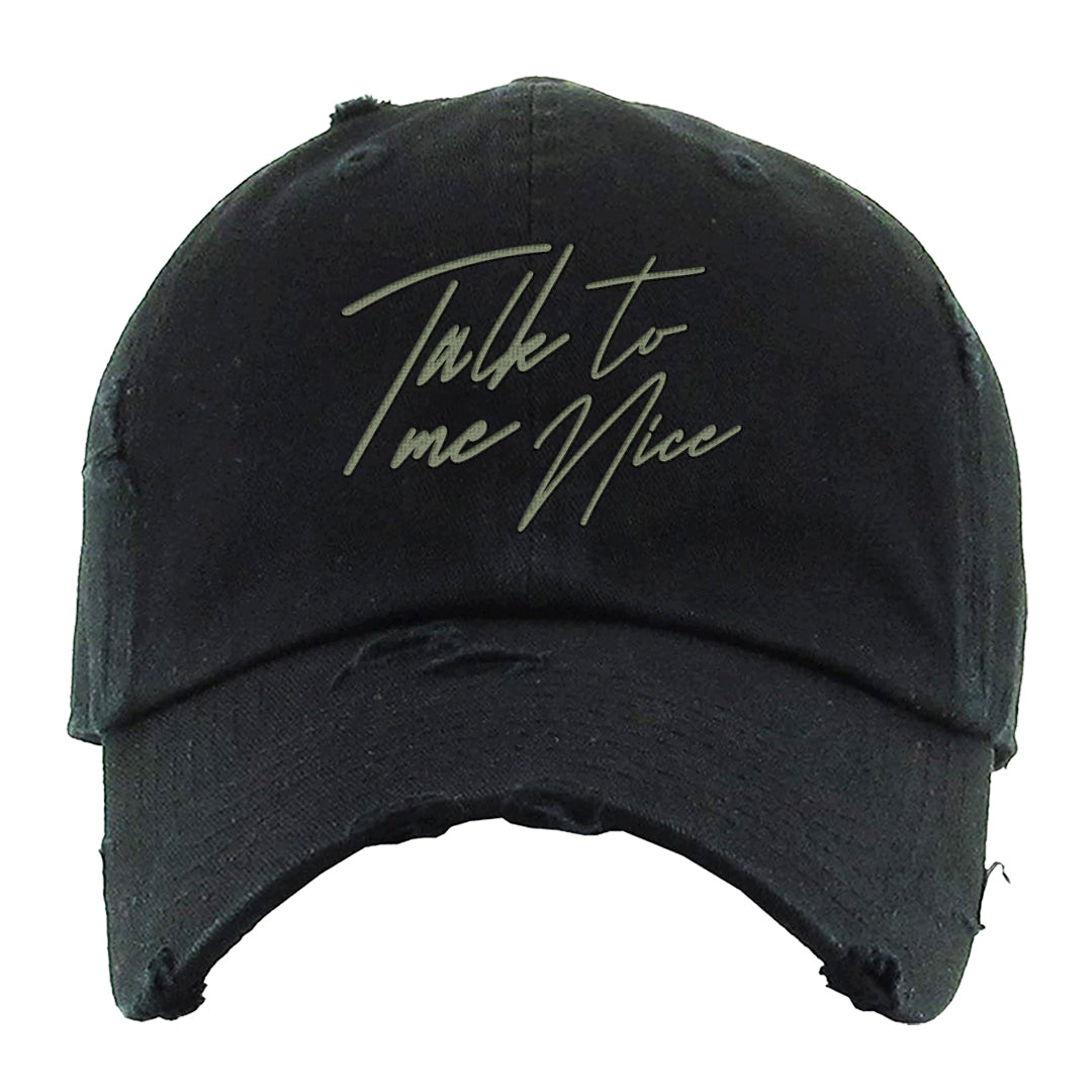 Color of The Month Low 1s Distressed Dad Hat | Talk To Me Nice, Black