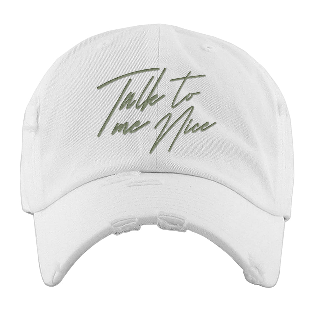 Color of The Month Low 1s Distressed Dad Hat | Talk To Me Nice, White