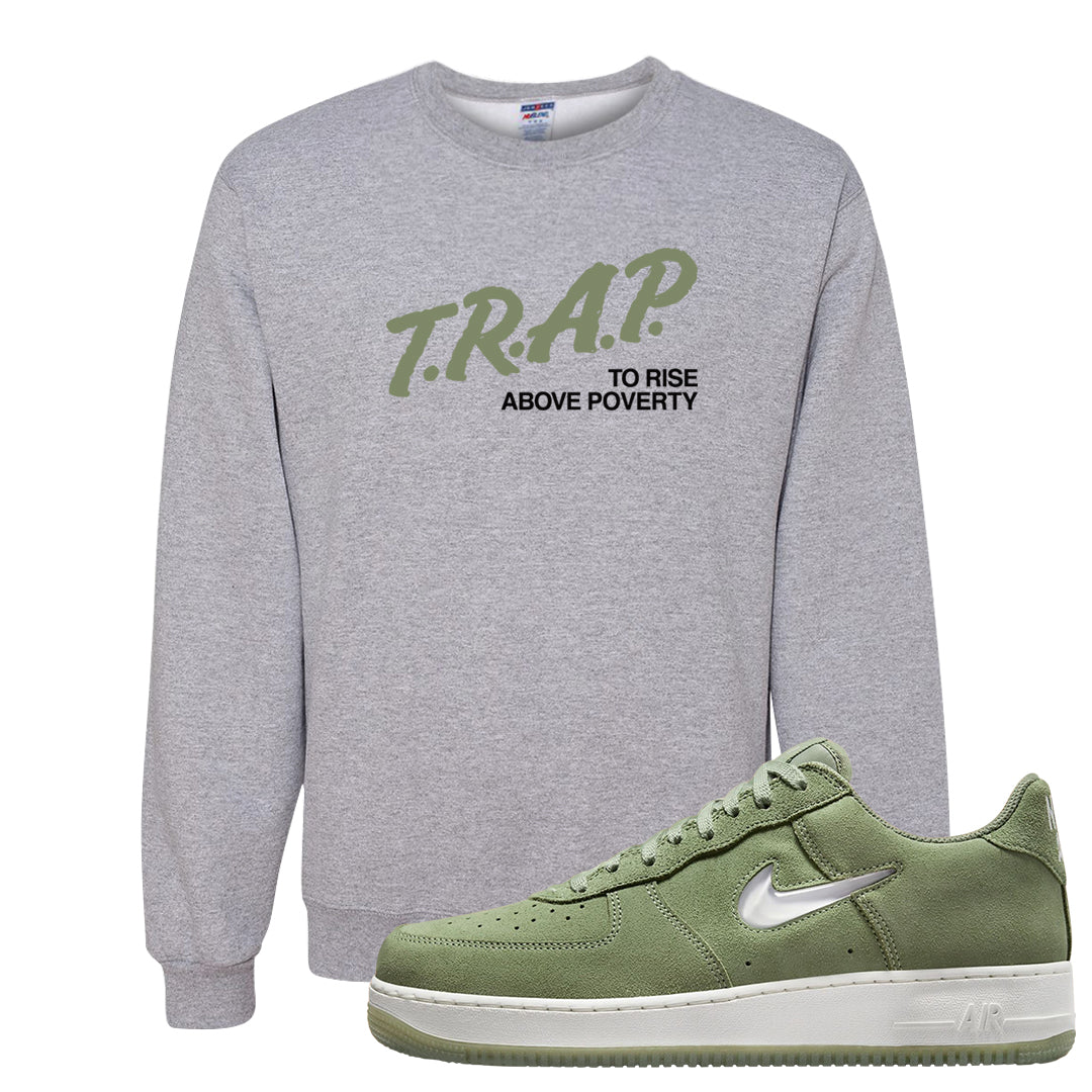 Color of The Month Low 1s Crewneck Sweatshirt | Trap To Rise Above Poverty, Ash