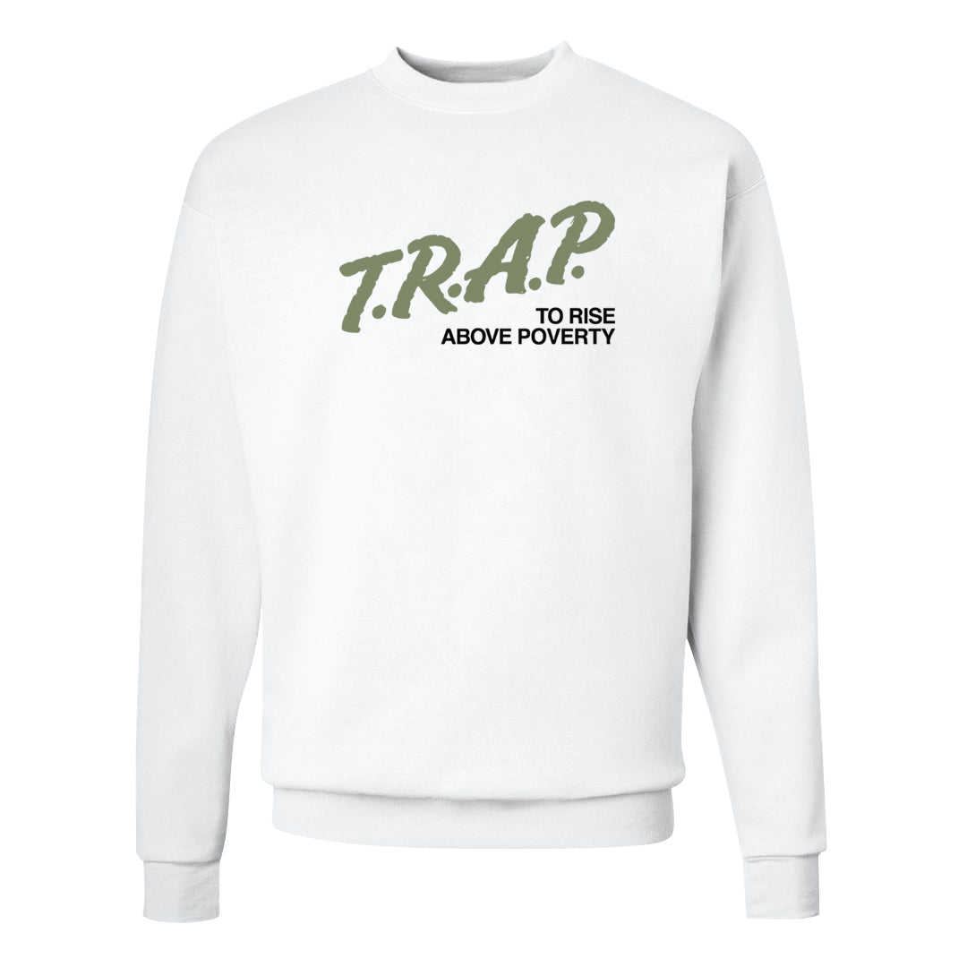 Color of The Month Low 1s Crewneck Sweatshirt | Trap To Rise Above Poverty, White