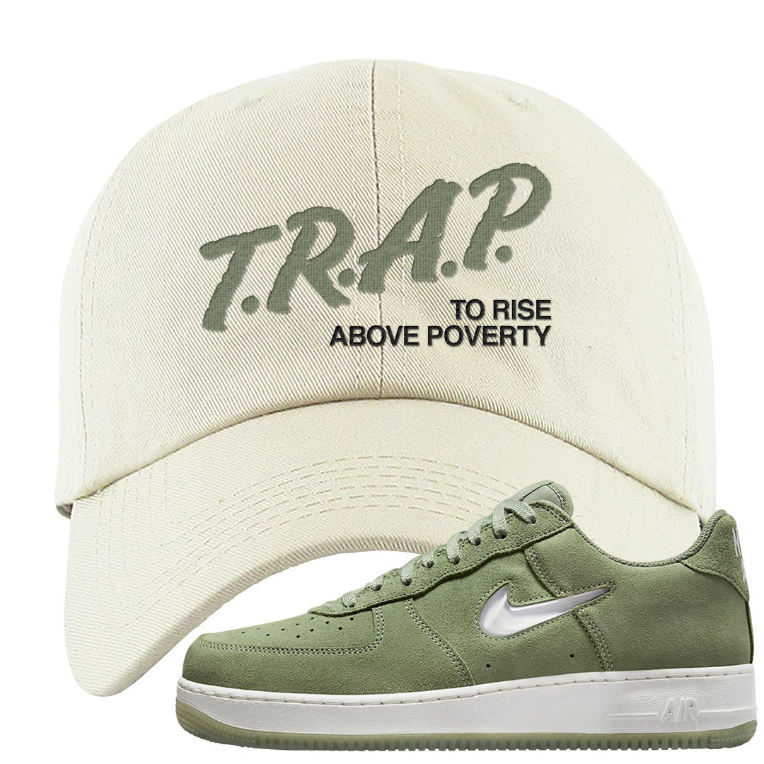 Color of The Month Low 1s Dad Hat | Trap To Rise Above Poverty, White