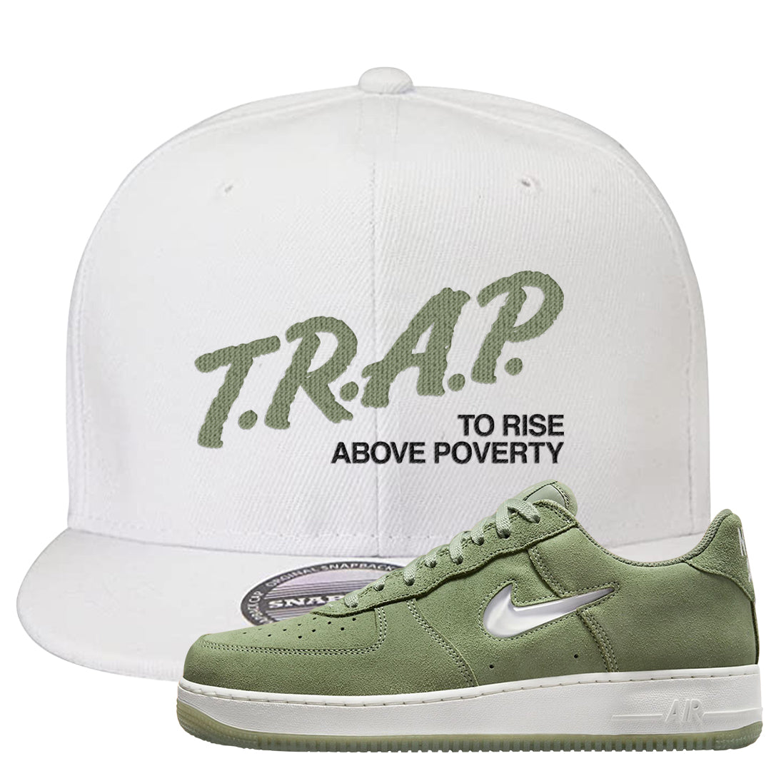 Color of The Month Low 1s Snapback Hat | Trap To Rise Above Poverty, White