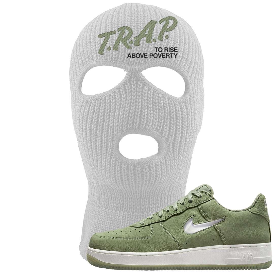 Color of The Month Low 1s Ski Mask | Trap To Rise Above Poverty, White