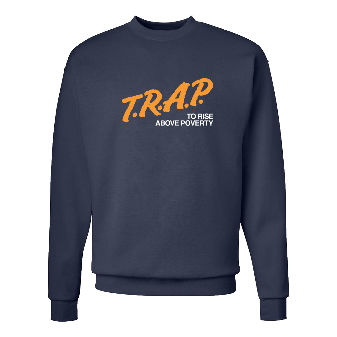 Gorge Green AF1s Crewneck Sweatshirt | Trap To Rise Above Poverty, Navy
