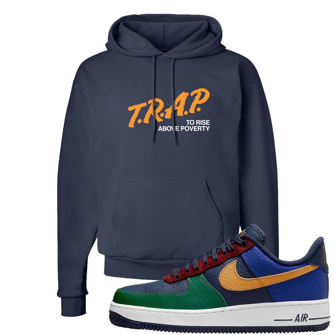 Gorge Green AF1s Hoodie | Trap To Rise Above Poverty, Navy