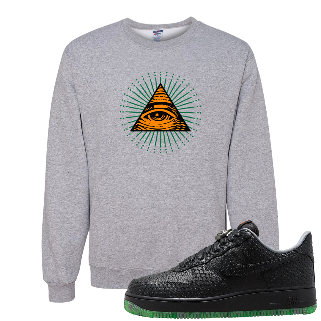 Halloween Low 1s Crewneck Sweatshirt | All Seeing Eye, Ash