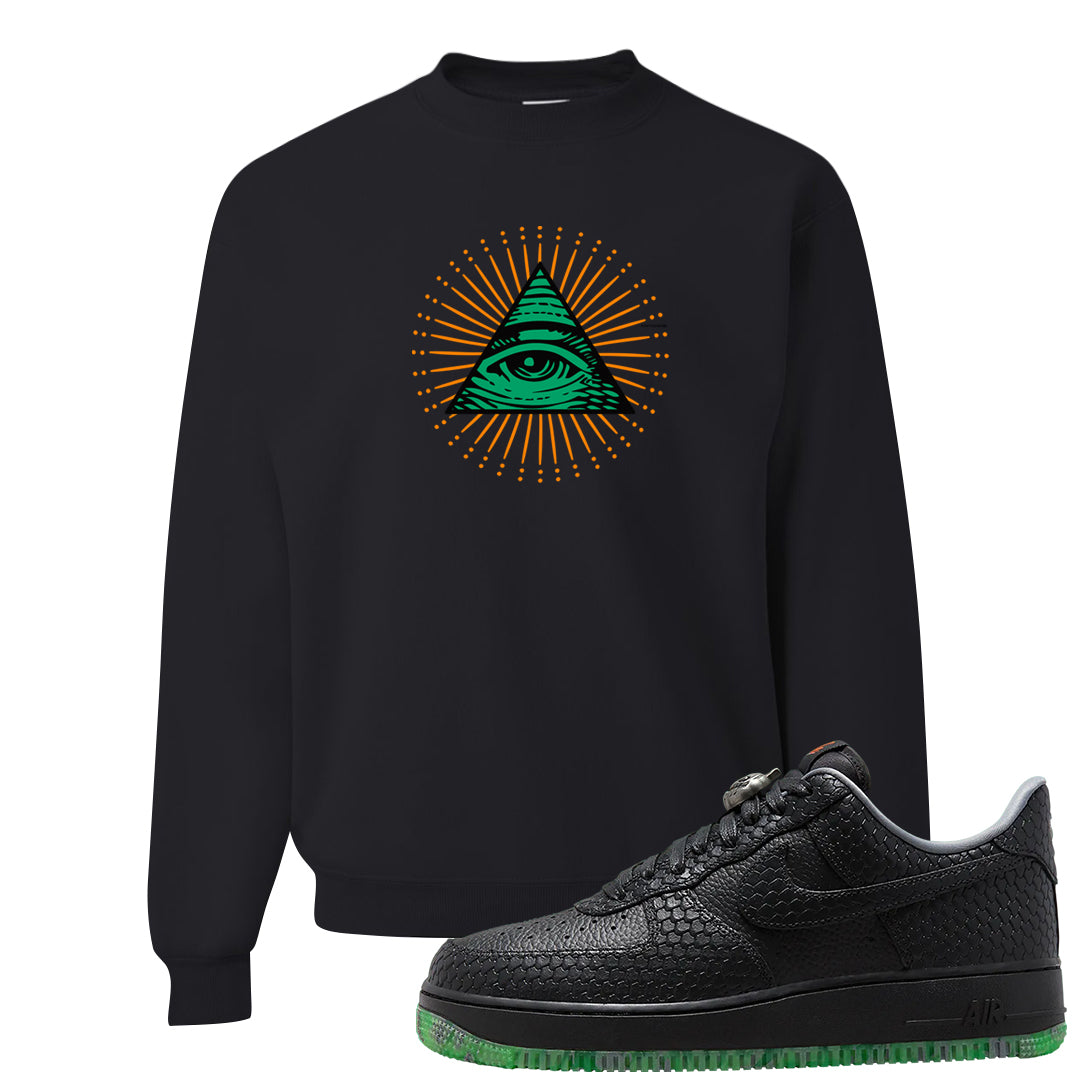 Halloween Low 1s Crewneck Sweatshirt | All Seeing Eye, Black