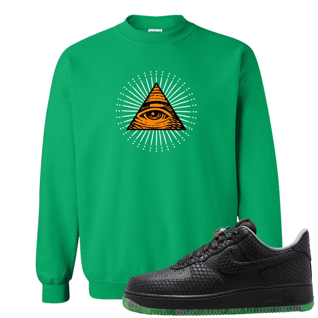 Halloween Low 1s Crewneck Sweatshirt | All Seeing Eye, Irish Green