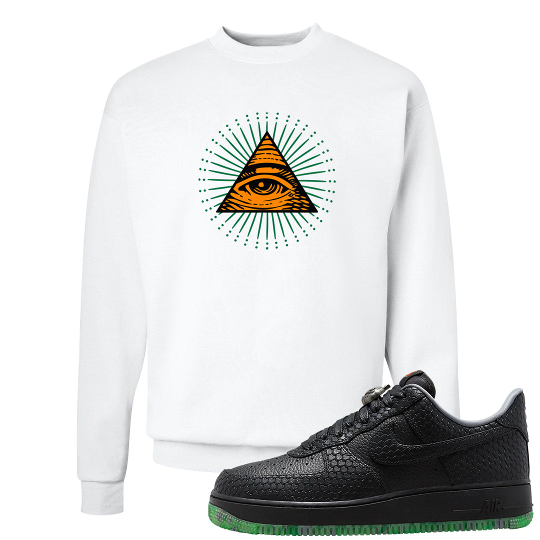 Halloween Low 1s Crewneck Sweatshirt | All Seeing Eye, White