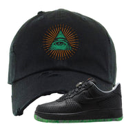 Halloween Low 1s Distressed Dad Hat | All Seeing Eye, Black