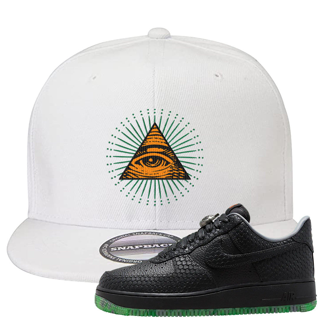 Halloween Low 1s Snapback Hat | All Seeing Eye, White