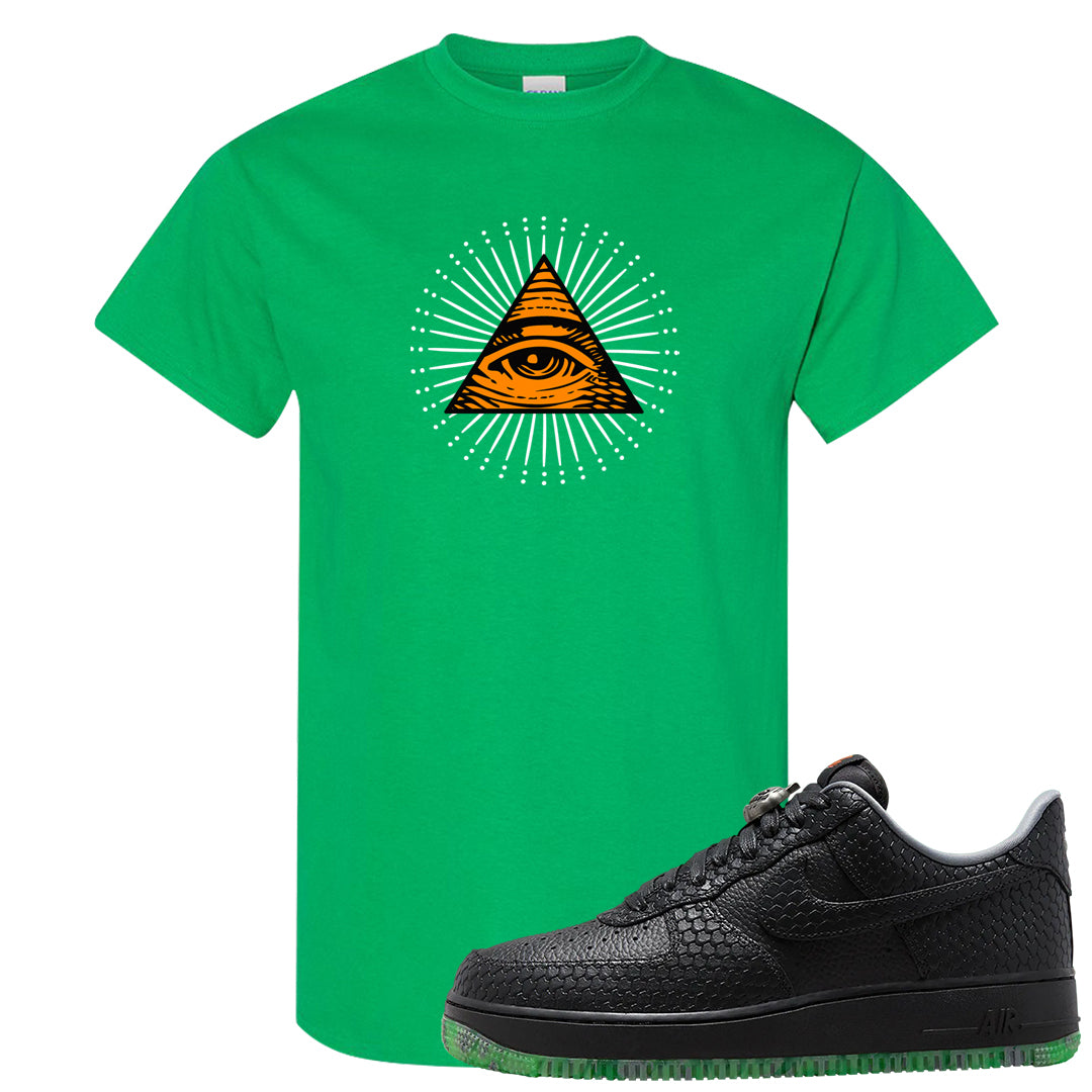 Halloween Low 1s T Shirt | All Seeing Eye, Irish Green