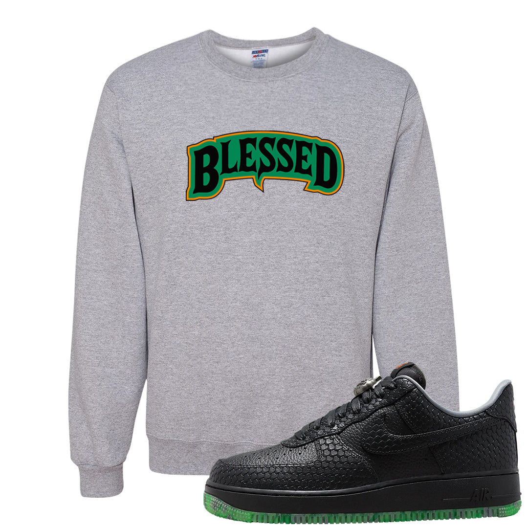 Halloween Low 1s Crewneck Sweatshirt | Blessed Arch, Ash