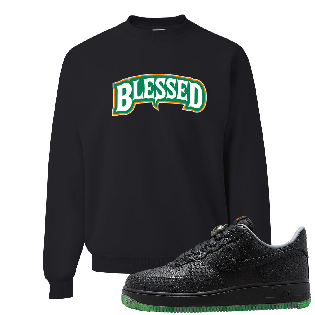 Halloween Low 1s Crewneck Sweatshirt | Blessed Arch, Black