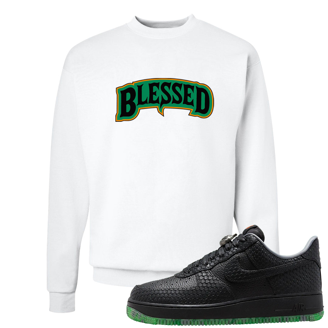 Halloween Low 1s Crewneck Sweatshirt | Blessed Arch, White