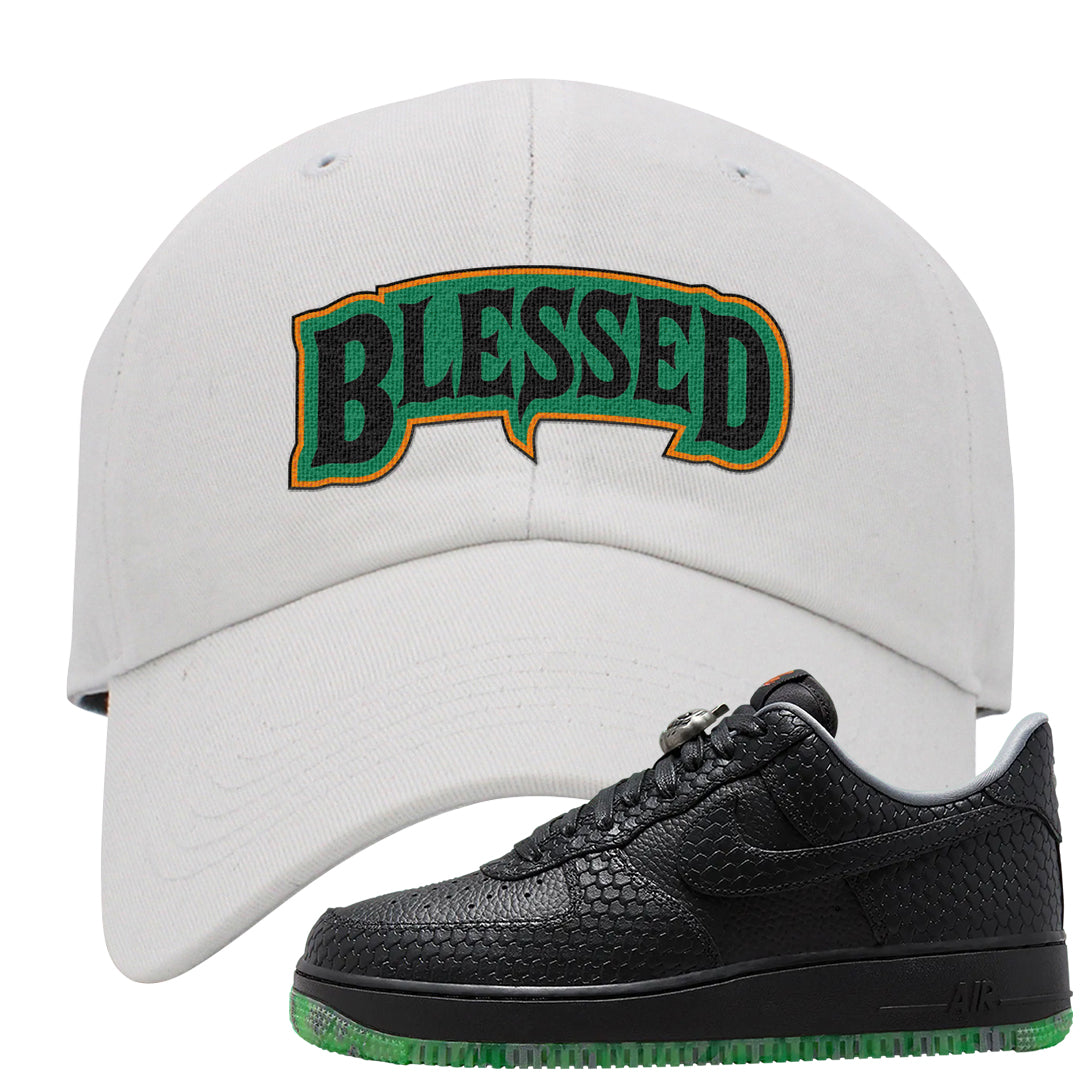 Halloween Low 1s Dad Hat | Blessed Arch, White