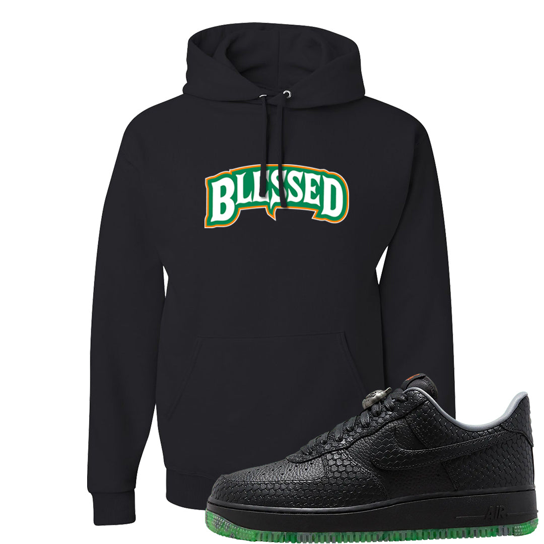 Halloween Low 1s Hoodie | Blessed Arch, Black