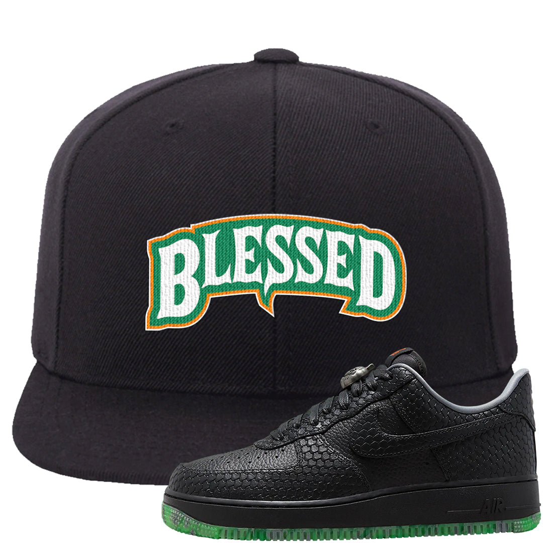 Halloween Low 1s Snapback Hat | Blessed Arch, Black