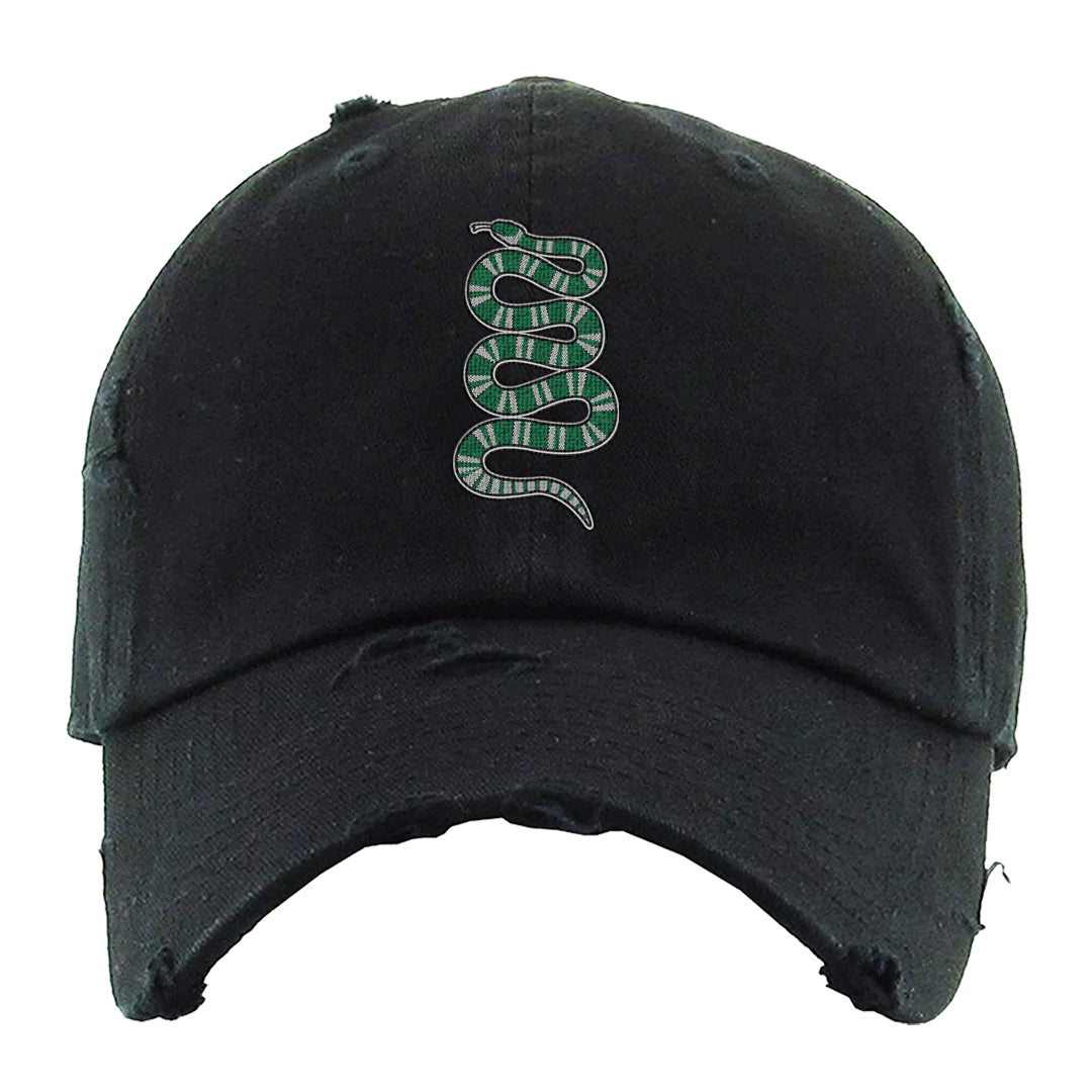 Halloween Low 1s Distressed Dad Hat | Coiled Snake, Black