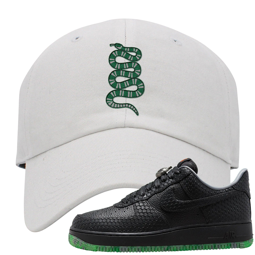 Halloween Low 1s Dad Hat | Coiled Snake, White