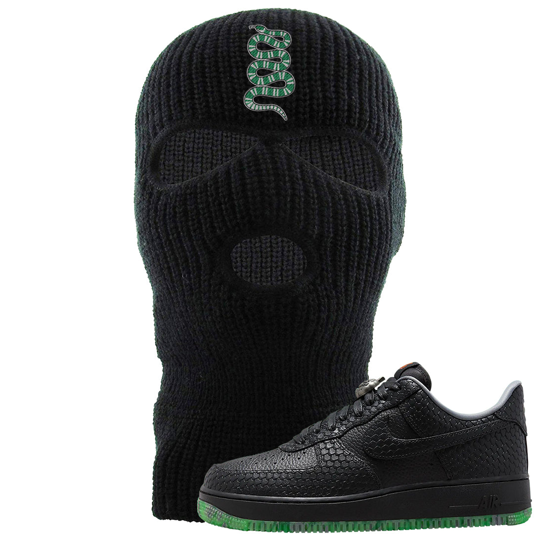 Halloween Low 1s Ski Mask | Coiled Snake, Black