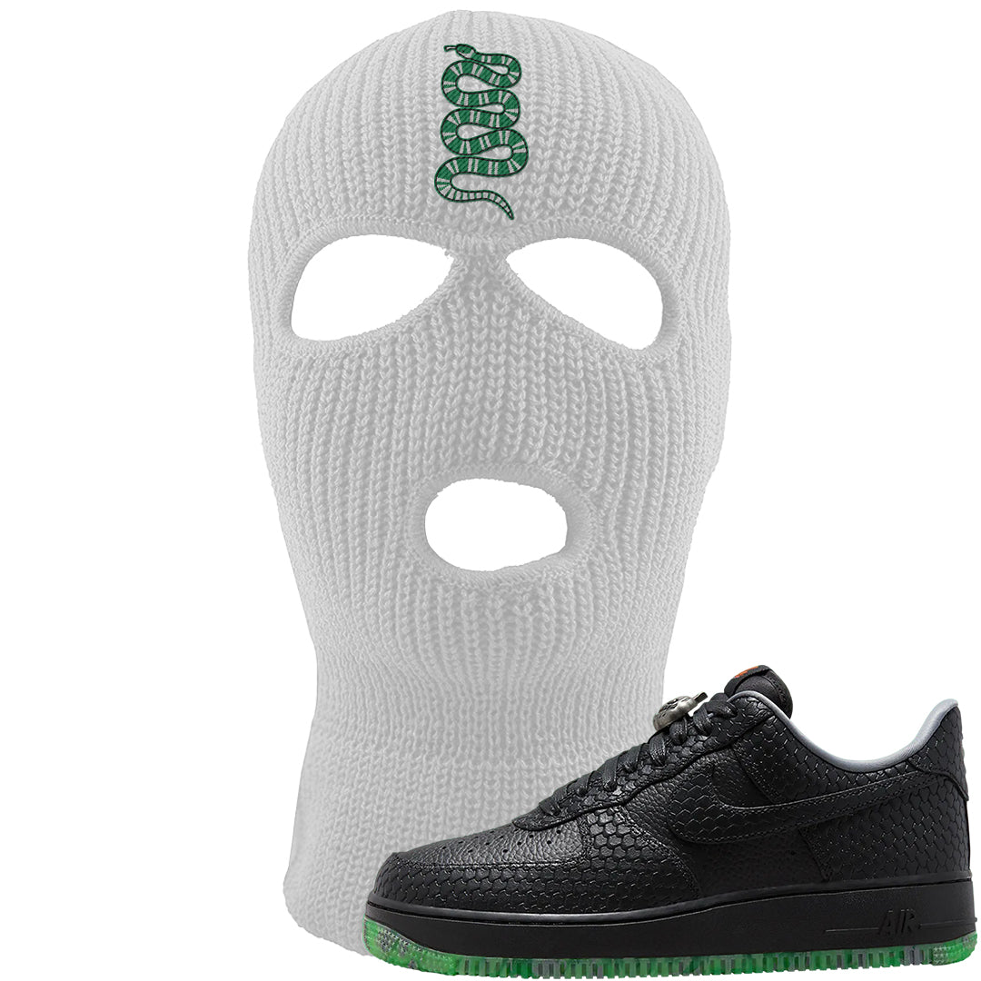 Halloween Low 1s Ski Mask | Coiled Snake, White