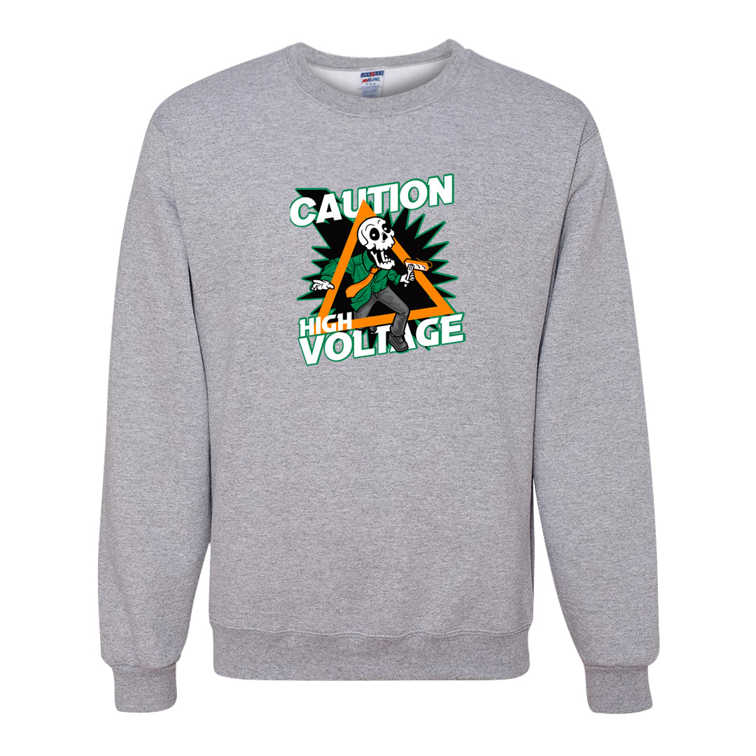 Halloween Low 1s Crewneck Sweatshirt | Caution High Voltage, Ash