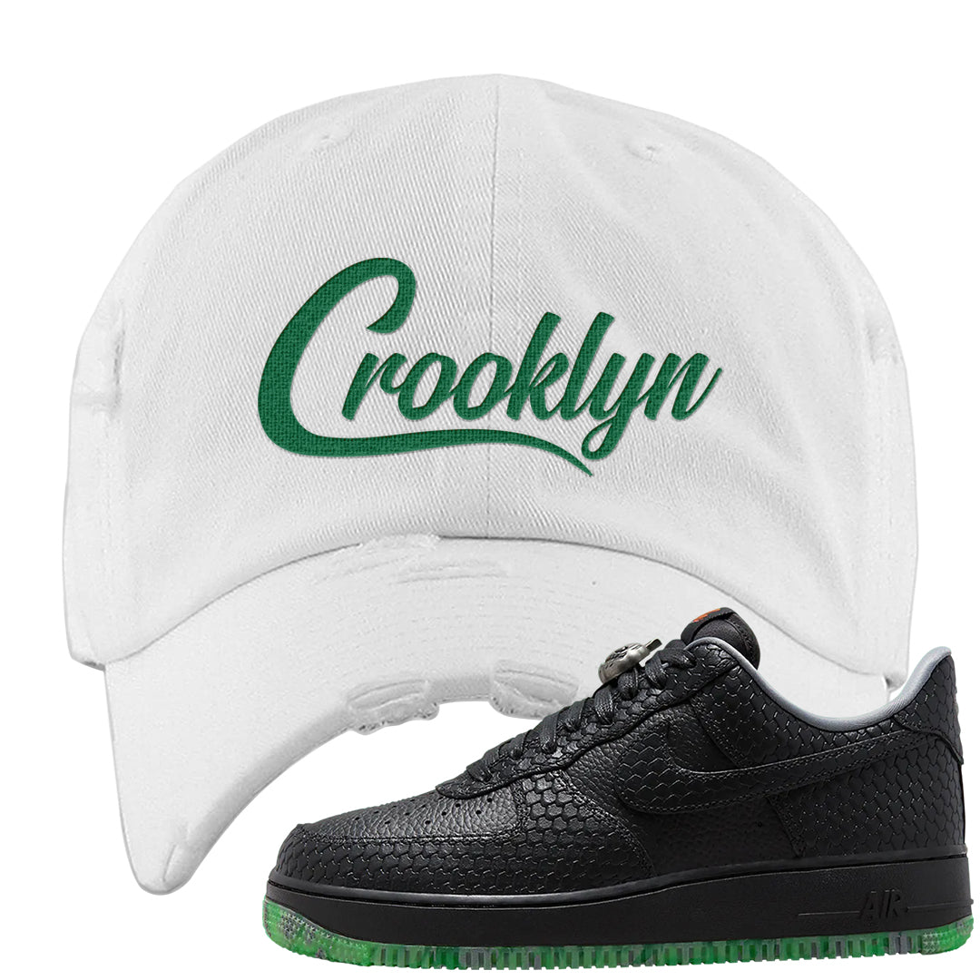 Halloween Low 1s Distressed Dad Hat | Crooklyn, White