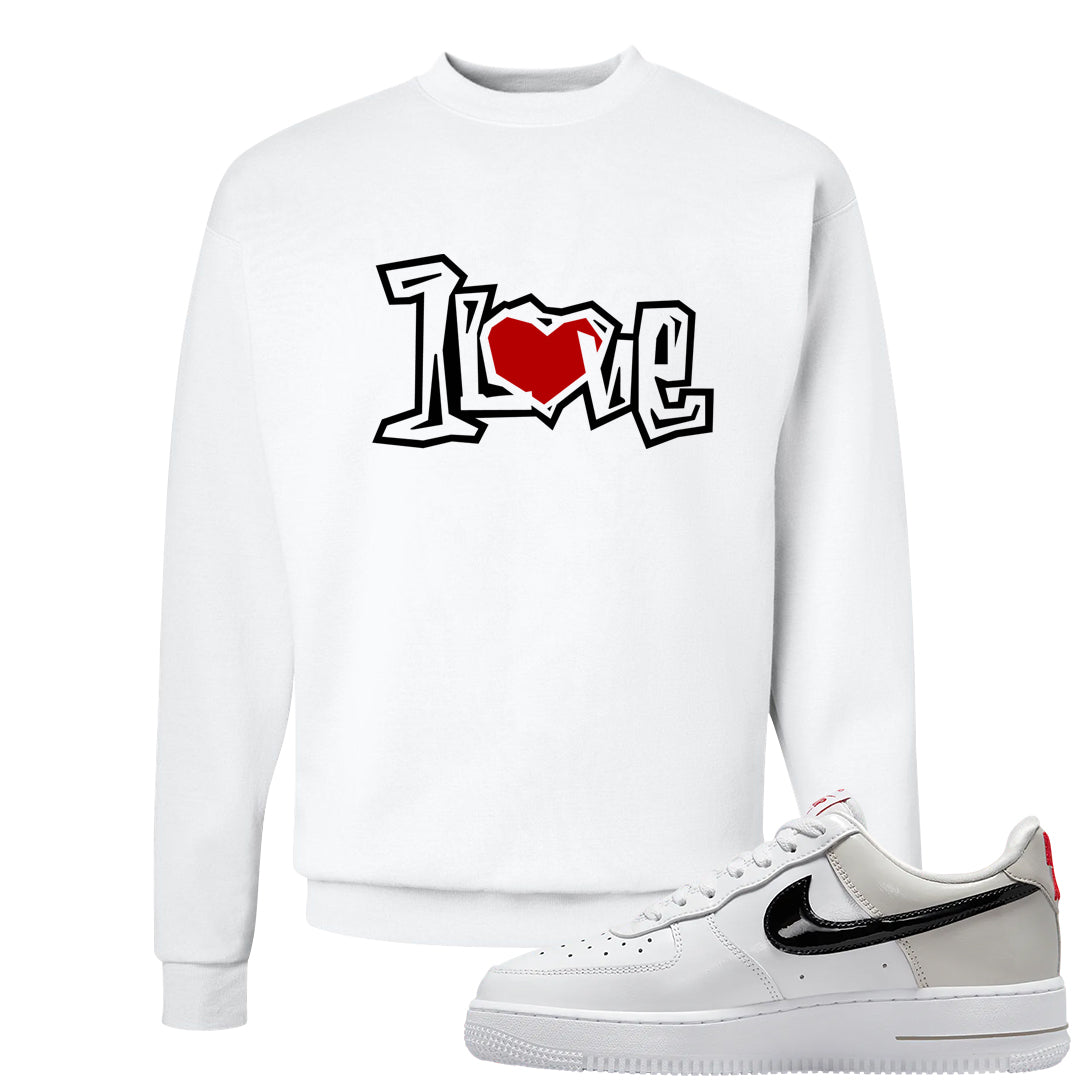 Light Iron Ore AF1s Crewneck Sweatshirt | 1 Love, White