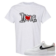 Light Iron Ore AF1s T Shirt | 1 Love, Ash